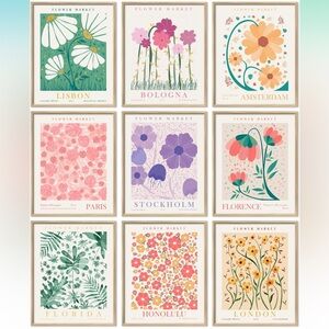 cute wall decor, 3 photos of flower collages for room, living room, etc.